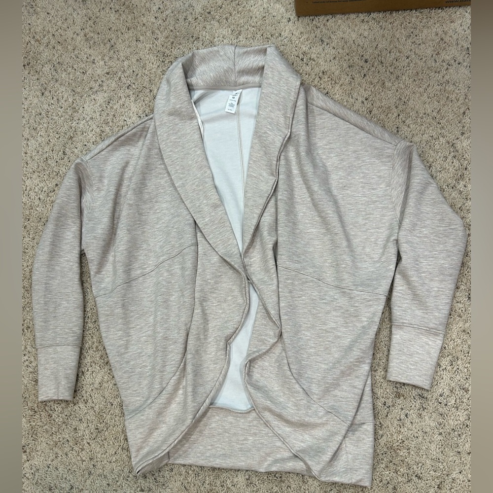 Yogalicious Oversized Open Front Ivory Cardigan size M